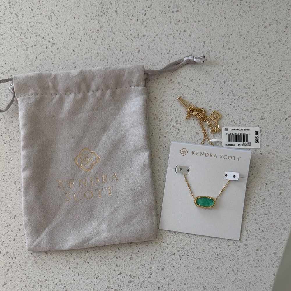 Kendra Scott Gold Necklace with Aqua Accent